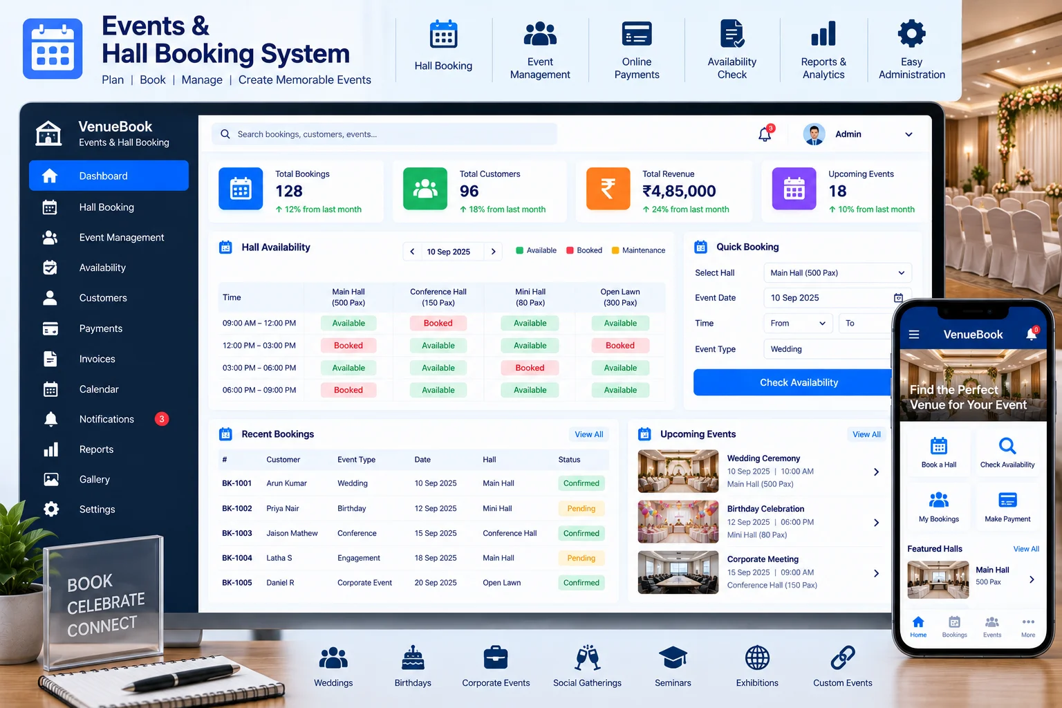 Event & Hall Booking System